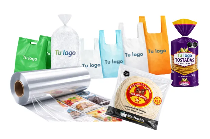 Portafolio de empaque flexible personalizado: bolsas con asa, bolsa para hielo, bobina impresa y bolsa para tostadas